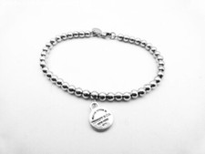 Tiffany  Co. Sterling Silver Return To Round Tag 6.5" Bead Bracelet