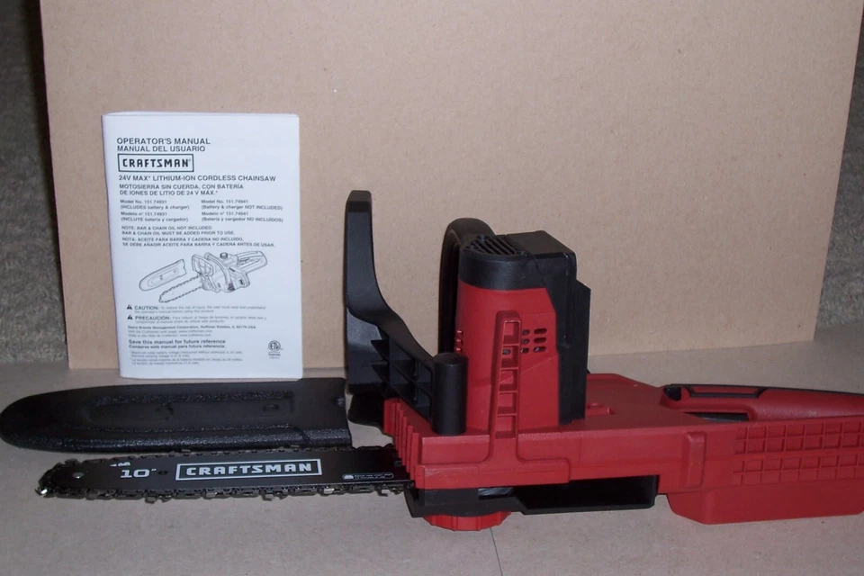 CRAFTSMAN 24v 24 Volt Max Lithium-Ion Cordless 10" Chainsaw w/Scabbard 74941 NEW - Image 3 of 4