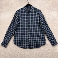 Banana Republic Shirt Mens Size Medium Blue Plaid Long Sleeve Button Up Slim