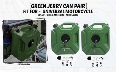 Green Jerry Can Pair ''Fit For Universal Motorcycles''