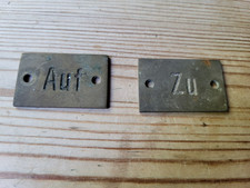 Messing Bronze Schild maritim   AUF  -  ZU Schifffahrt Maschinenbau