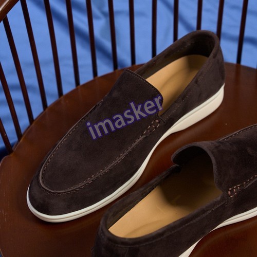 British Retro Men Real Leather Suede Slip on Loafers Casual Business Party Shoes - Picture 23 of 30