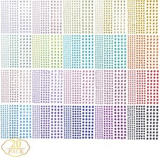 Augshy Gem Sticker, 3300 Pieces Self 3 mm, 4 5 20 Vibrant Colors