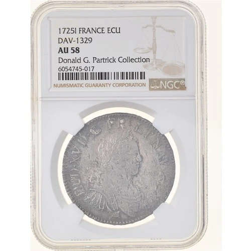[#908305] France, Louis XV, Ecu aux 8 L, 1725, Limoges, Pedigree, Silver, NGC, A