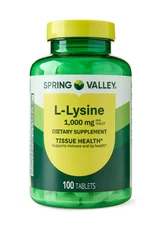 Spring Valley L-lysine Tablets 1000 mg 100 Tablets Fresh Stock Free Shipping