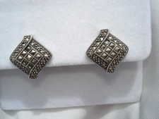 Vintage Signed Judith Jack Sterling Silver Marcasite Earrings Omega Back Vintage Signed Judith Jack Sterling Silver Marcasite Earrings Omega Back