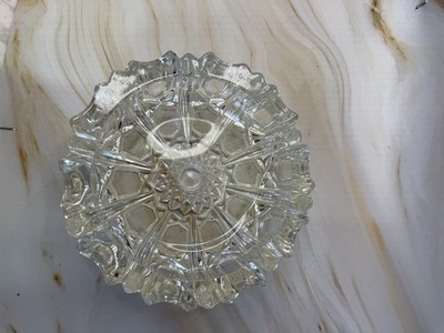 Vintage Brilliant Cut Crystal glass  Star of David Solid Heavy ashtray