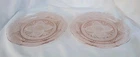 Pair Hazel Atlas "Royal Lace" Pink Depression Glass 10" Dinner Plates Excellent