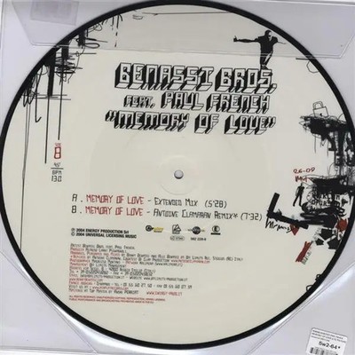 PICTURE DISC Benassi Bros. Feat. Paul French Memory Of Love PICTURE DISC