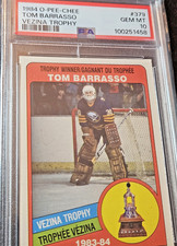 1984 OPC #379 TOM BARRASSO PSA 10 GEM BUFFALO SABRES VEZINA ROOKIE (CASE CRACK)