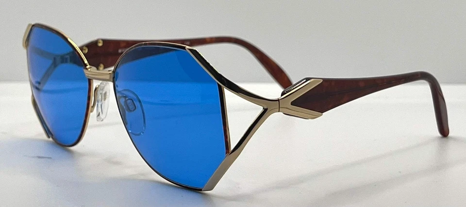Gafas de sol Silhouette M6186/30 Gold Shield DE COLECCIÓN - Nuevas lentes personalizadas azules sólidas Foto 4 de 4
