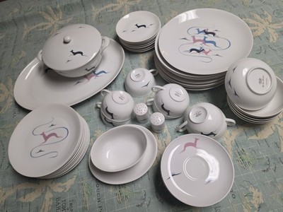 TOM TWO ARROWS Arzberg Germany ''FAWN''  MCM Dish Set VERY RARE EUC