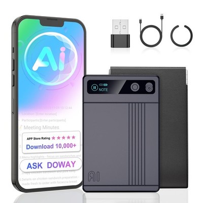 64GB AI Voice Recorder, AI Recorder Notetaker Supports 152 Languages Transcri...