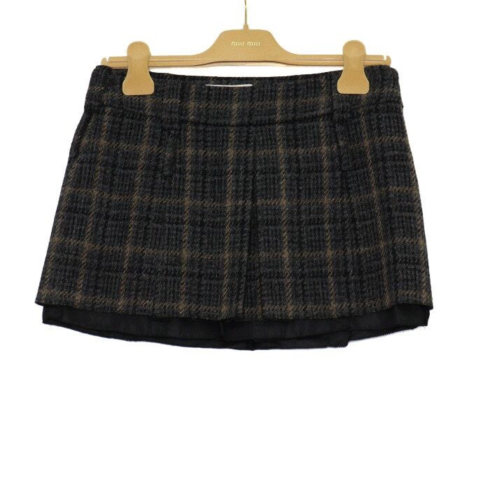 Miu Miu Plaid Mini Tartan Check Skirt aa58835 152317781