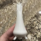 Vintage L.E. Smith Milk Glass Smoothie Three Toe Swung Vase 11.5”