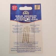 DMC 22K Gold-Plated Steel Blunt Tapestry Hand Needles-Size 24 4/Pkg - 6130DMC