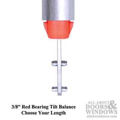 3/8'' Spiral Tilt-In Window Balance Rod Red Bearing Double Pins - Choose Length
