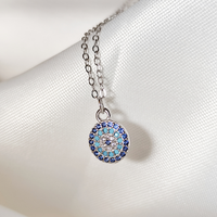 Auge Nazar AnhäNger Halskette 925 Sterling Silber Damen Halskette Strass TüRkis