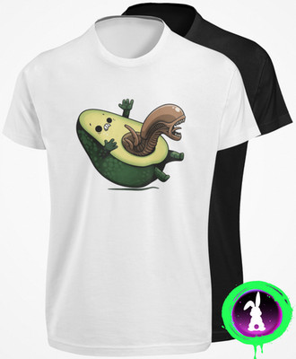 Funny Alien Avocado T-SHIRT Sci-Fi Horror Movie Parody Food Pun Earth Joke TEE