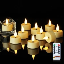 Flameless Timer Remote Tealights Candles, 3D Black Wick Flickering Tea Lights...