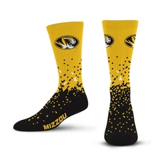 NCAA Missouri Tigers Spray Zone Crew Socks Team Color Large - For Bare Feet