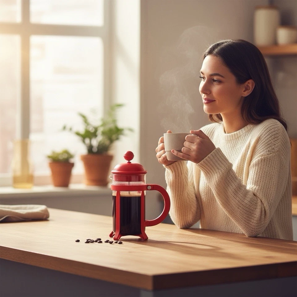 Bodum JAVA Cafetière French Press Coffee Maker 0.35L (12oz) - Red - New - Image 3 of 3