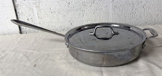 All Clad Stainless Steel 3 Qt Sauté Pan w/Lid D3 Handcrafted USA Excellent