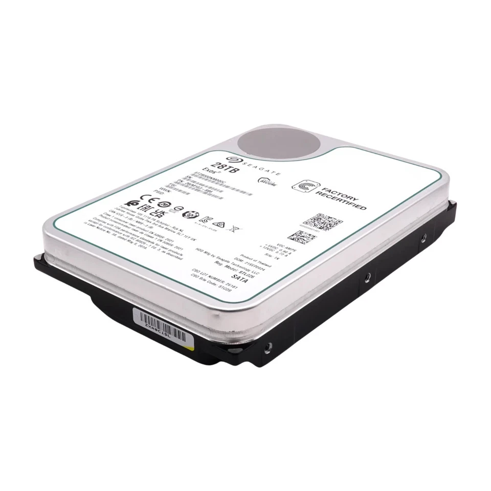 Seagate ST28000NM000C 28TB EXOS LFF 3.5in SATA 6G 7.2K HDD Factory Recertified - Image 2 of 3