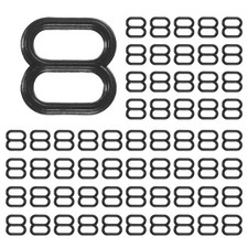 100 Pcs Bra Hooks for Straps, 8mm 8 Shaped Slider Bra Hooks Replacement, Black
