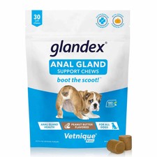 Glandex Anal Gland Support Soft Chews for Dogs - Peanut Butter, 30ct