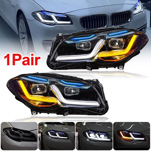1 Pair LED Headlights Assembly Upgrade For BMW 5 Series F10 F11 F18 2009-2017 - Picture 2 of 22