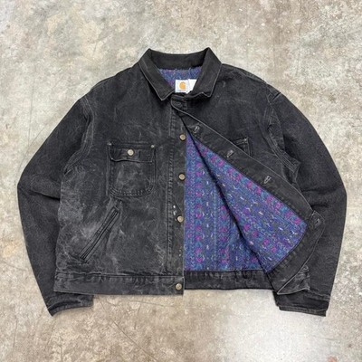 洋楽 BLACK & JAY 2 Vintage Carhartt JB1065 Double Black Denim Southwest Chore Jacket