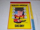 VINTAGE SOCONY PEERLESS AMERICAN GASOLINE US ROUTE 66 16.5" PORCELAIN METAL SIGN