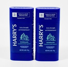 2 Harrys Extra-Strength Antiperspirant 2.5oz WILDLANDS Sandalwood Cypress 2027