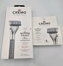 Cremo The Barber Grade Shave Experience 1 Handle kit & 4 pack cartridges 6 total