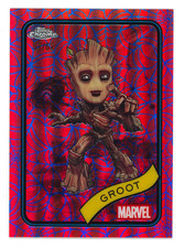 2025 TOPPS CHROME MARVEL #35 - GROOT - BLUE & RED SPIDER WEB REFRACTOR [#62/62]