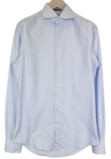 SUITSUPPLY Try On Extra Slim Fit Men Formal Shirt 38L / 15L Blue Pinstriped 