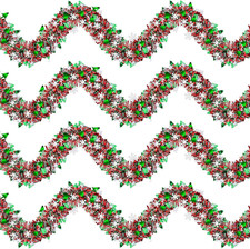 4 Strings Total 26.4 Ft Christmas Tree and Snowflake Tinsel Garlands   Each 6.6