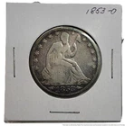 1853 O New Orleans Seated Liberty Fine Silver 50C Half Dollar Coin Rays Arrows