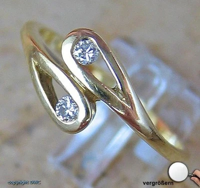 Ring mit Diamant Diamanten Brillanten in 14 Kt. 585 er Gold Grösse 50 top - Bild 1 von 4