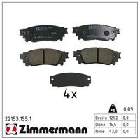 Zimmermann Bremsbelagsatz, Scheibenbremse 22153.155.1 FüR Lexus Toyota