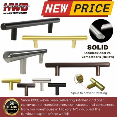 #ad Modern Cabinet Handles Pulls Kitchen Drawer Black Bronze Gold Nickel SOLID T Bar $40.67
