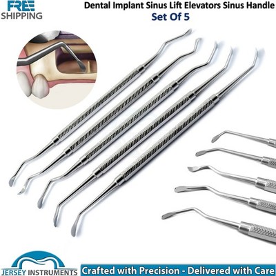 Set of 5 Dentist Sinus Lift Elevator Sinus Handle Dental Implant Instruments New
