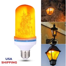 LED Flame Effect Simulated Flicker Nature Burning Fire Bulb Light Decor E27 Lamp