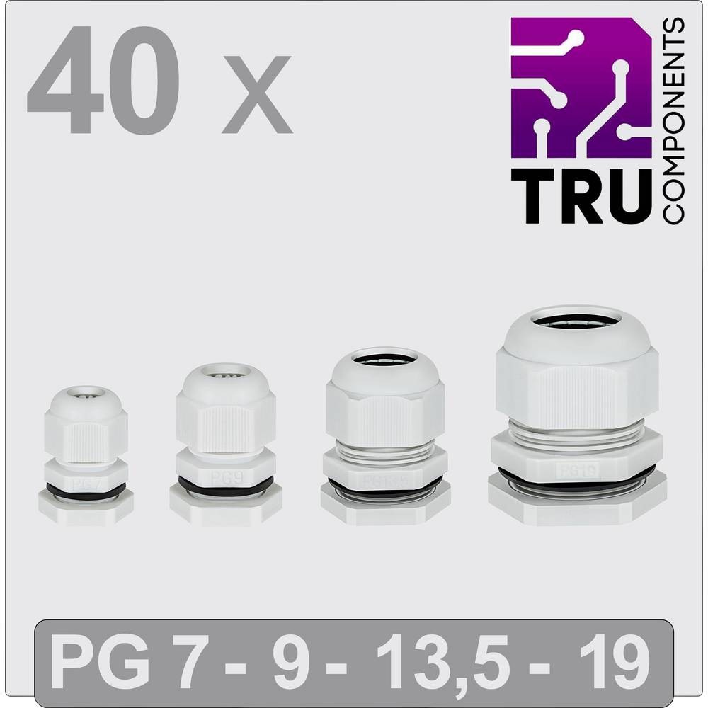 Presse-étoupe étanche en polyamide gris TC-13448356 assurant la protection anti-traction des câbles
