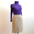 TULEH Wool Blend Tweed Straight Skirt 8 10 32" Waist Bryan Bradley Josh Patner