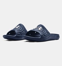 Under Armour Men's UA Locker IV Slides BLUE WHITE SIZE 11