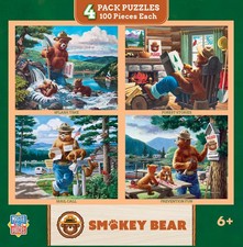 MasterPieces - Smokey Bear 100 Piece Jigsaw Puzzles 4-Pack