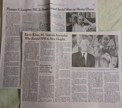 Lot of 10 Obituaries Daphne Selfe Langner Sklansky Edna Foa New York Times