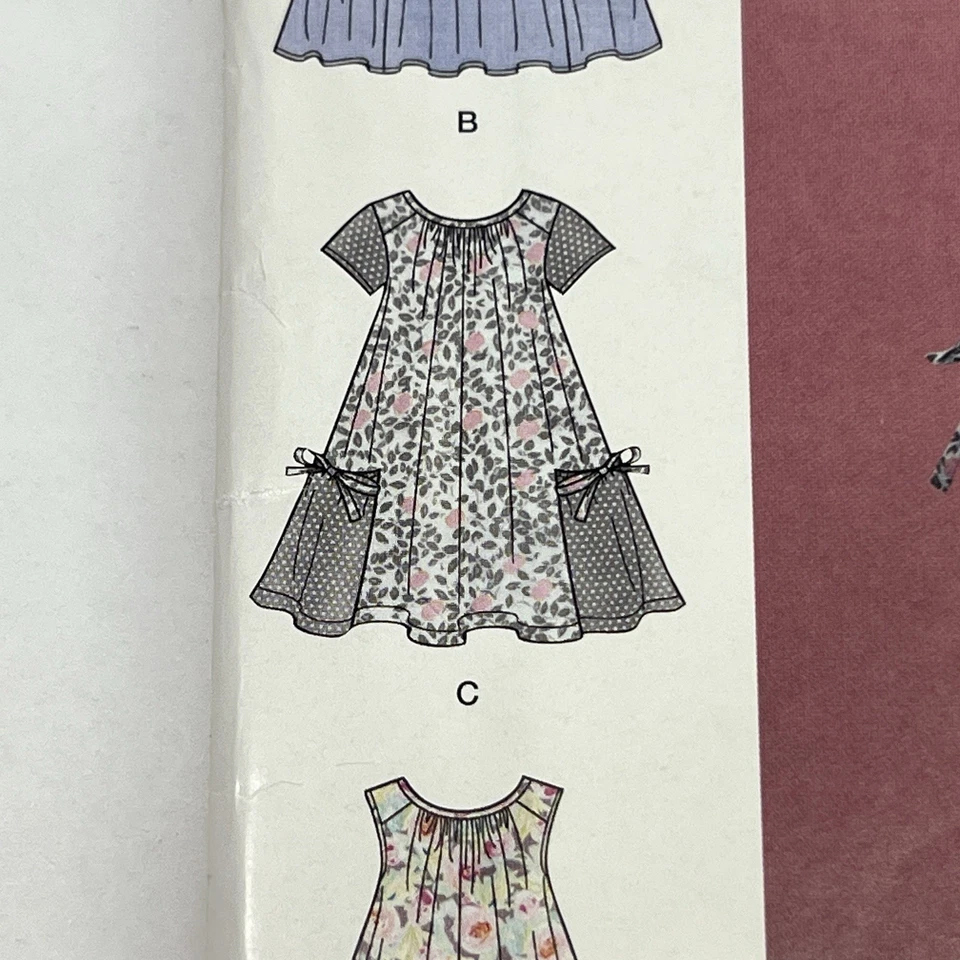 SIMPLICITY #S8935 - GIRLS ( 4 STYLE ) BOHO DRESS w/LG. POCKETS PATTERN 3-8 FF - Image 4 of 4
